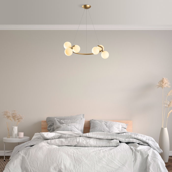 Opviq Luminar - 14146 Lámpara de Araña Dorada con Altura Ajustable Opviq Luminar - 14146 Lámpara de Araña Dorada con Altura Ajustable